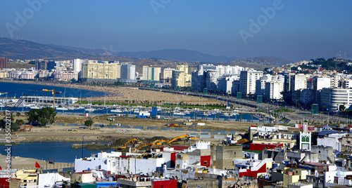 Corniche in Tangier in the morning. Tangier, located in the north of Morocco, opposite Spain