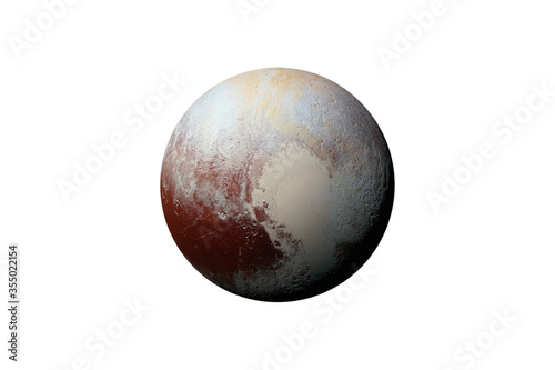Planet Pluto in the Starry Sky of Solar System in Space. This image elements furnished by NASA.