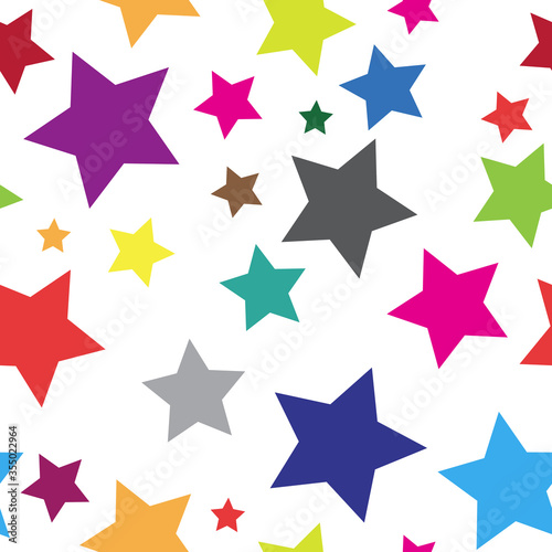 Colorful stars seamless vector. Background stars