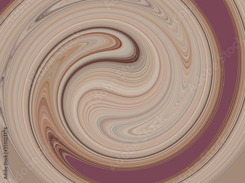 Rotating liquid coffee and chocolate cream background texture, abstract swirl