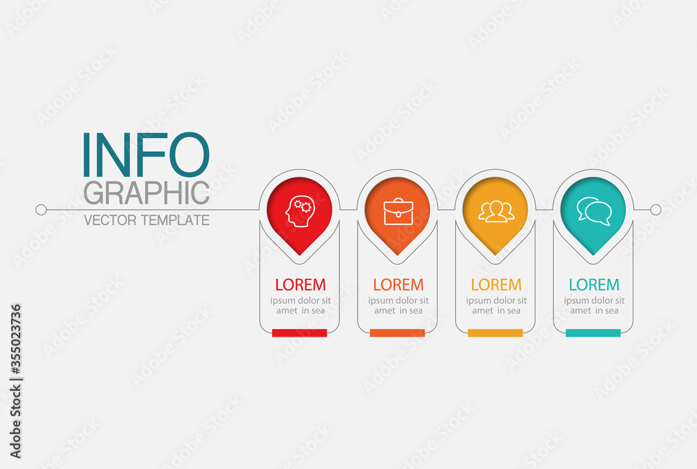 Plakat Vector iInfographic template for business, presentations, web design, 4 options.