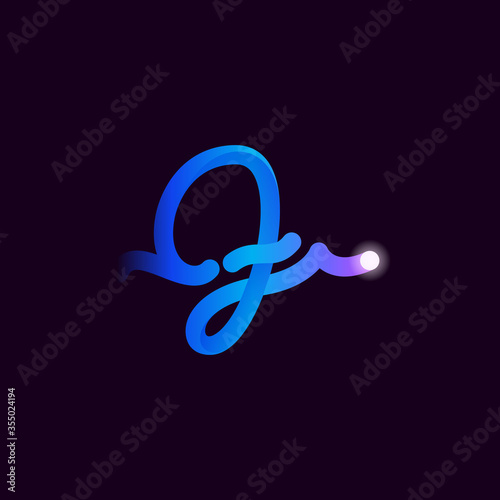 F letter logo with gradient line and flash dot.