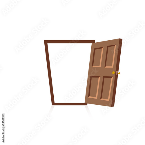 Open door. Vector illustration