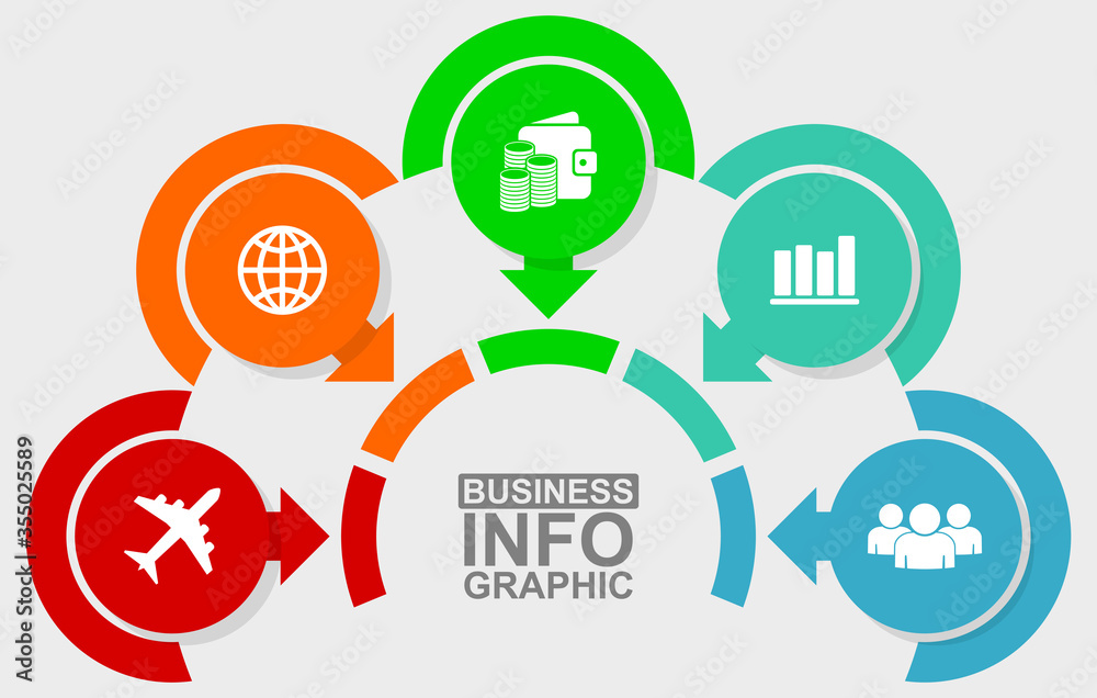 Vector infographic template for presentation, diagram, business concept illustration with 5 options Vector infographic template for presentation, diagram, business concept illustration with 5 options