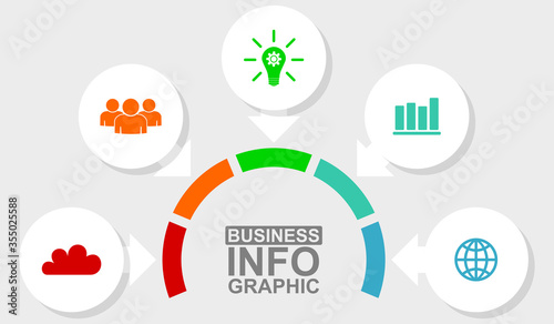 Vector infographic template for presentation, diagram, business concept illustration with 5 options
