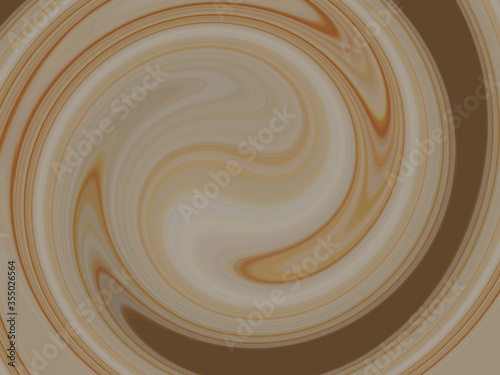 Rotating liquid coffee and chocolate cream background texture, abstract swirl