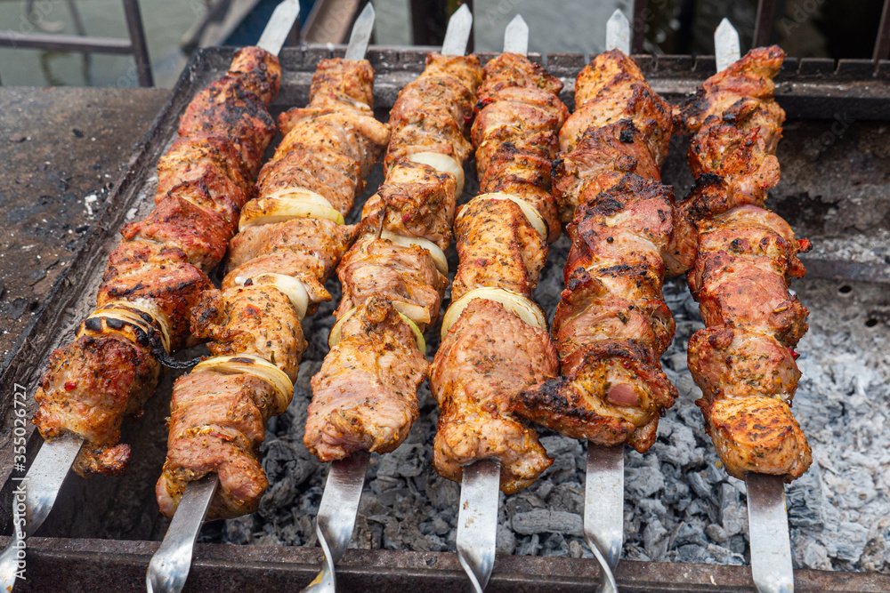 shish kebab on the barbecue