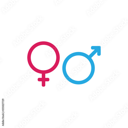 Male and Female symbols icon vector. Gender sign