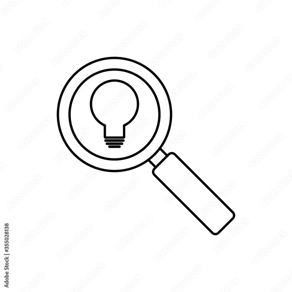magnifying icon with light bulb search icon magnifying icon with light bulb search icon