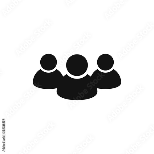 People icon vector. Simple filled people sign