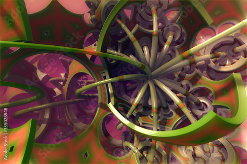 3D render. The embossed background texture, 3d illustration, volumetric drawing. Textures for the design. Three-dimensional texture. 3D Fractal shape.