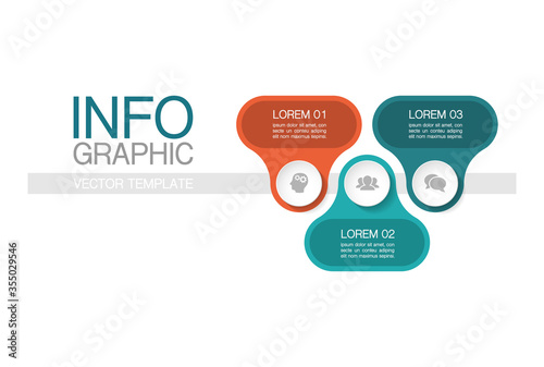 Vector iInfographic template for business, presentations, web design, 3 options.