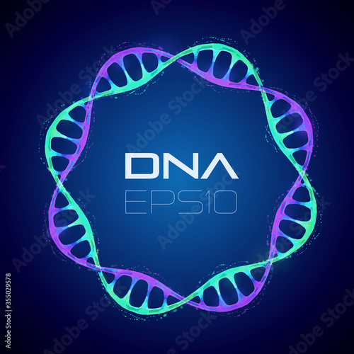 Dna hologram on white background. Medical equipment. 3d illustration. Biotechnology design. Genetic engineering. Dna modified.