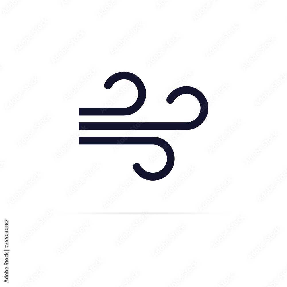 Wind icon in flat style isolated on gray background. For your logo design. Vector illustration eps 10 Wind icon in flat style isolated on gray background. For your logo design. Vector illustration eps 10