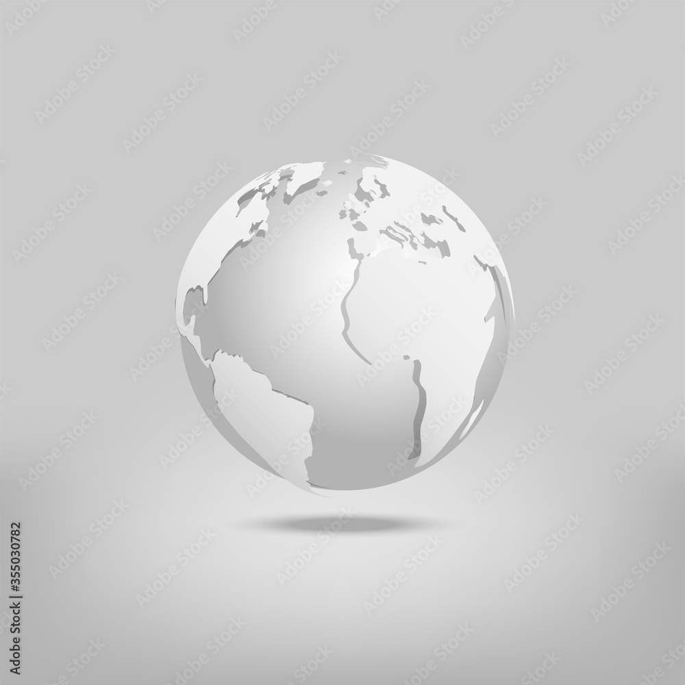 Vector World Map Idea Icon On a gray background Vector World Map Idea Icon On a gray background