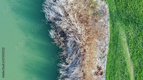 Aerial view of a lake and trees in Magny-le-Hongre