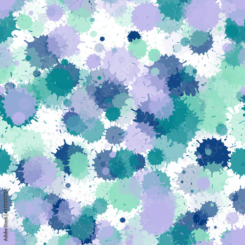 Paint stains splashes seamless vector pattern