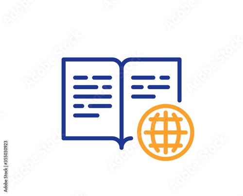 Internet book line icon. Web document sign. Office note symbol. Colorful thin line outline concept. Linear style internet book icon. Editable stroke. Vector