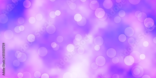 Light Purple vector background with spots. Illustration with set of shining colorful abstract spheres. Pattern for websites.