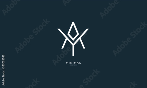 Alphabet letter icon logo YA or VA