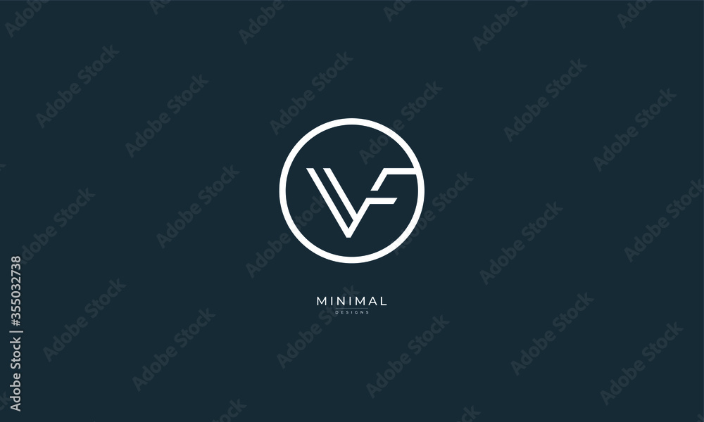 Alphabet letter icon logo VF Alphabet letter icon logo VF