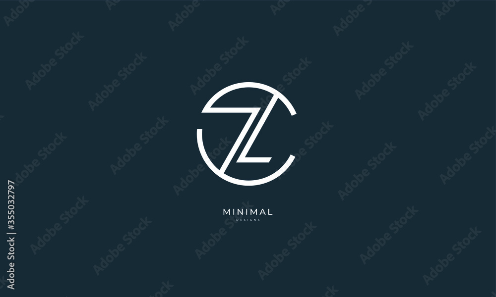 Alphabet letter icon logo CZ or ZC Alphabet letter icon logo CZ or ZC