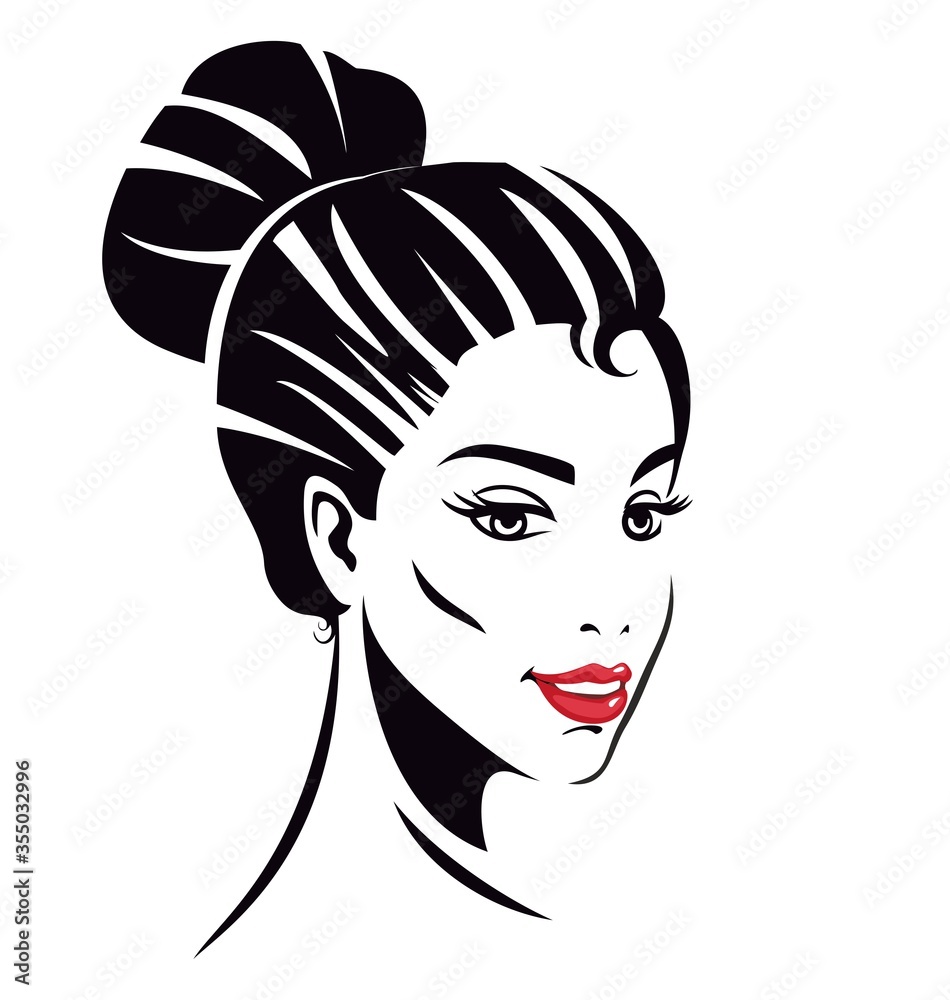 Woman hair style design. Vector illustration. Woman hair style design. Vector illustration.
