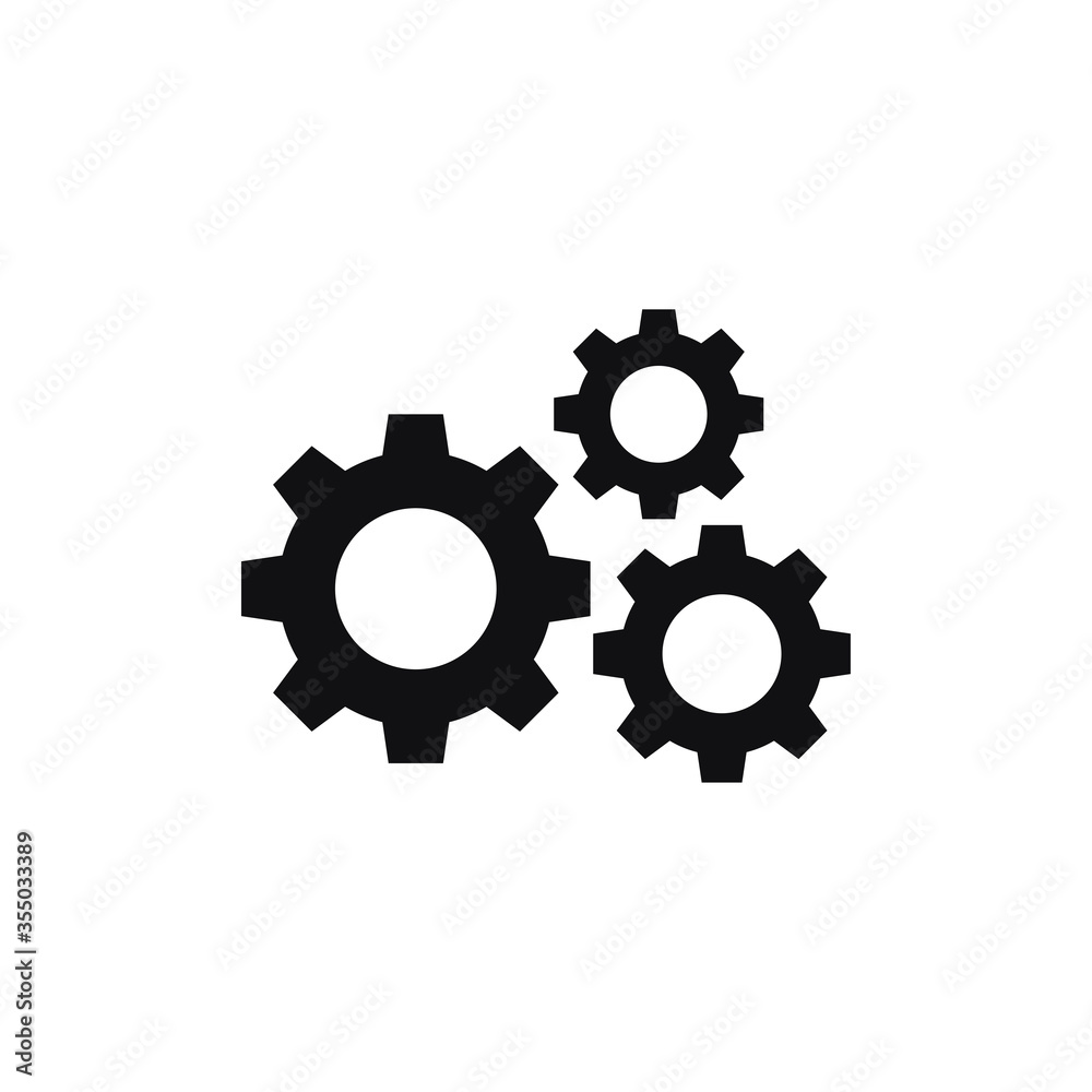 Gears icon vector. Settings symbol. Simple cog sign Gears icon vector. Settings symbol. Simple cog sign