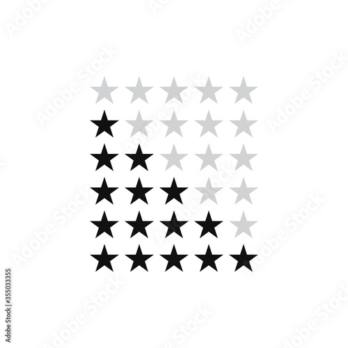 5 star rating icon vector. Product rating signs