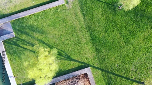 Aerial view of a lake and trees in Magny-le-Hongre