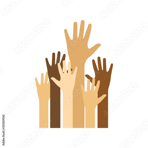 Hands icon. Diversity. Vector illustration.
