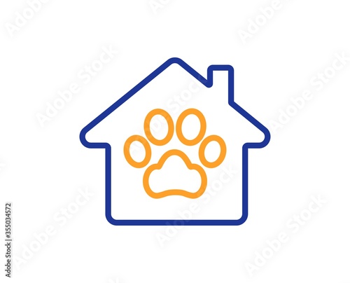 Pet shelter line icon. Veterinary clinic sign. Pets care symbol. Colorful thin line outline concept. Linear style pet shelter icon. Editable stroke. Vector