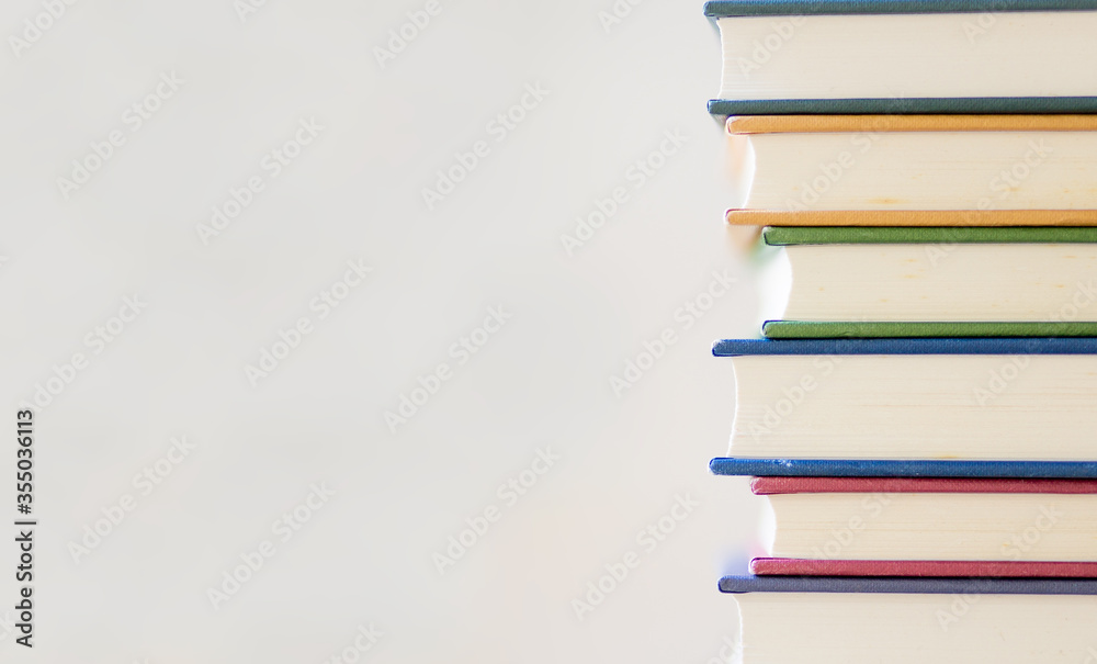 Background with stacked colorful books Background with stacked colorful books