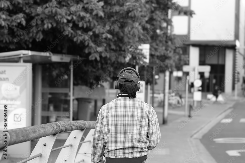 man in the street corona covid-19 virus lock down man in the street corona covid-19 virus lock down