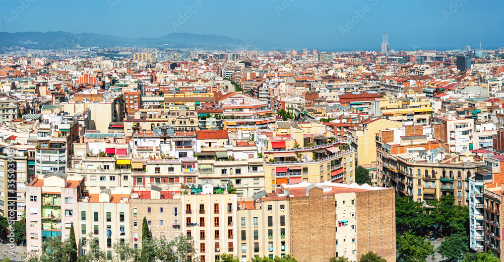 Cityscape in Barcelona Catalonia Spain.