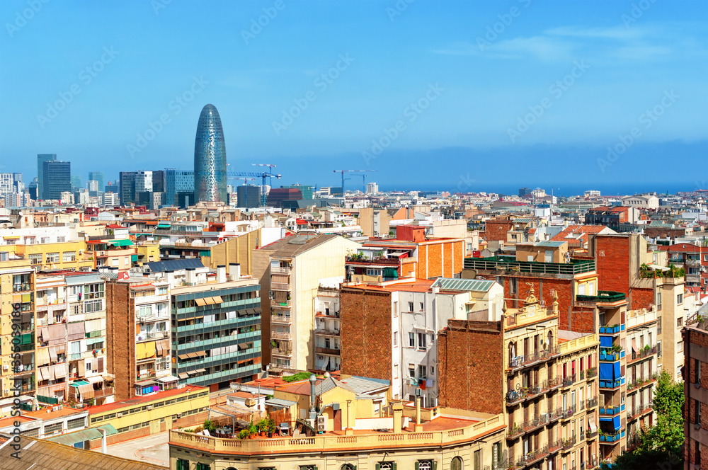Cityscape in Barcelona Catalonia Spain.
