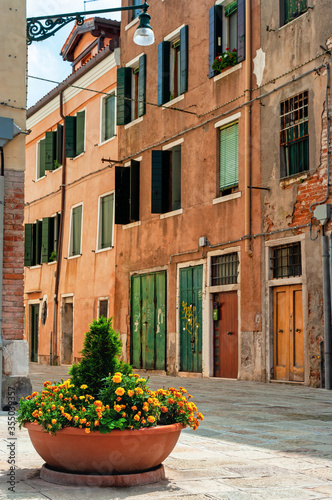 Obraz na płótnie Old street view Venice Italy w salonie