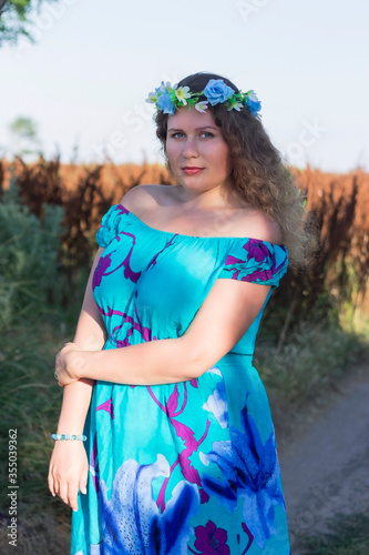 young plus size woman in a dress