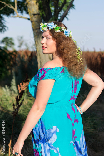 young plus size woman in a dress