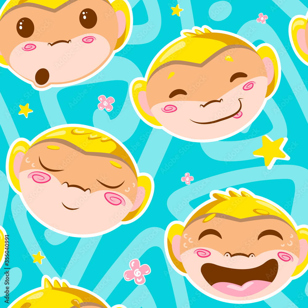 cute yellow monkey seamless vector pattern wallpaper cute yellow monkey seamless vector pattern wallpaper