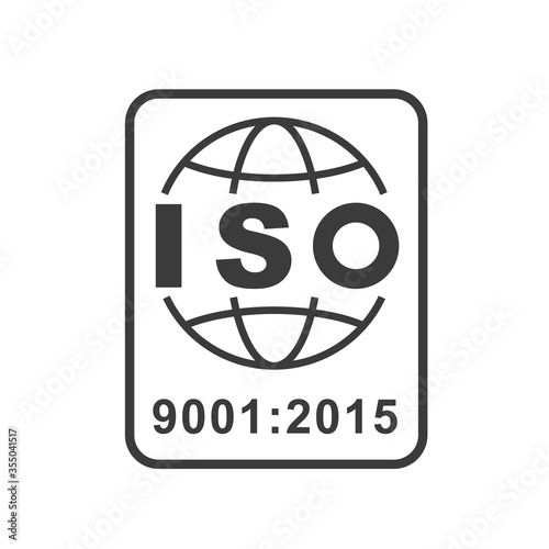 ISO 9001 certified symbol. Vector