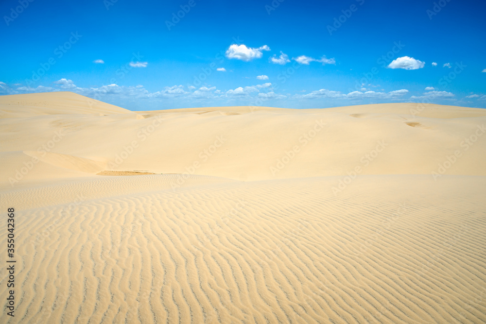 Deserted Sand Dune and a Blue Sky in Ceará State, Northeast of Brazil