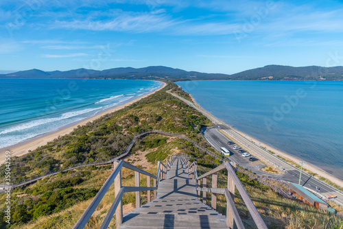 View of the Neck of Bruny island in Tasmania, Australia photo