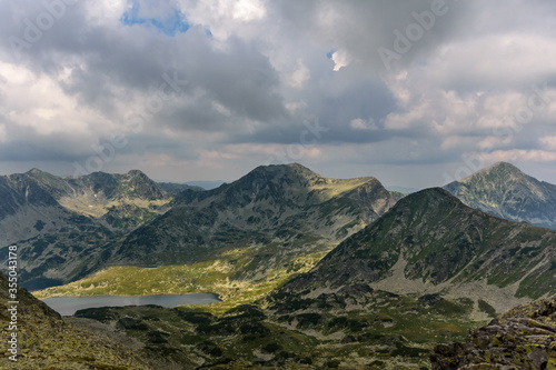 Panoramic View over Bucura Lake from Retezat mountains, Romania