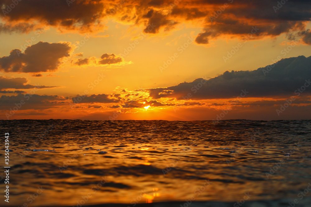 Obraz premium Beach sunrise in Japan, Chiba, Land of the rising sun, Hebara beach is famous for being one of the first places to see the sunrise in Japan.