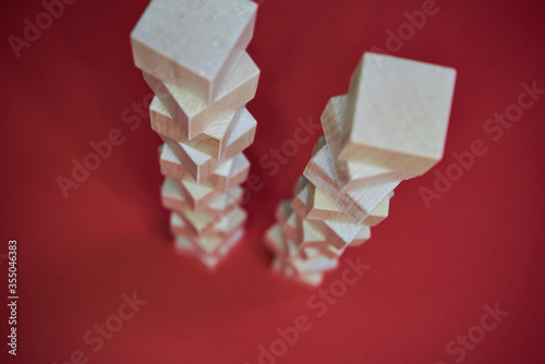 sugar cubes on red