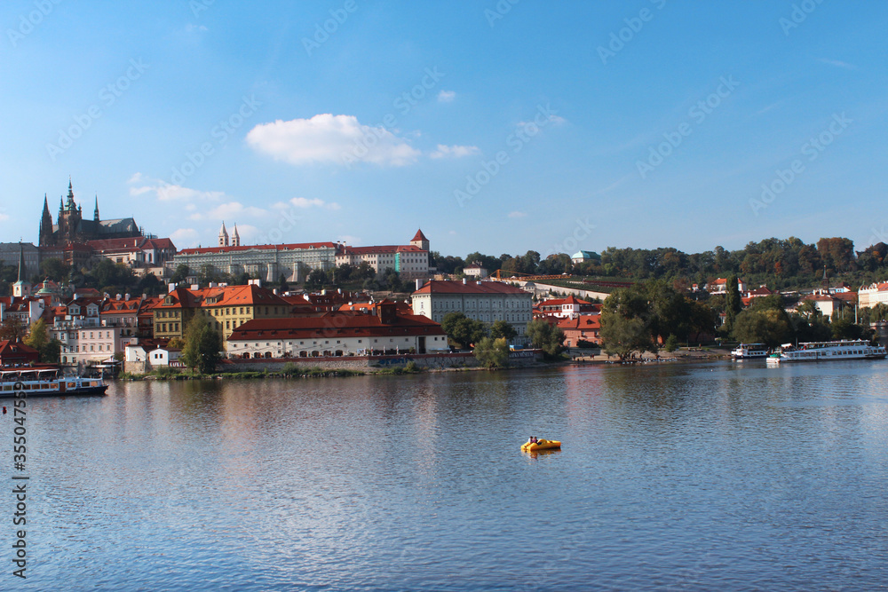 View river, old town of Prague Czech Republic Europe