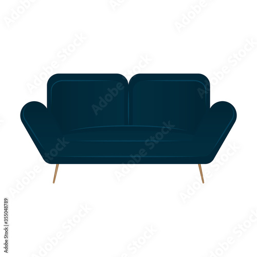Isolated blue sofa