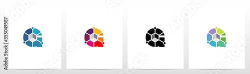 Cube With Nodes On Letter Logo Design G