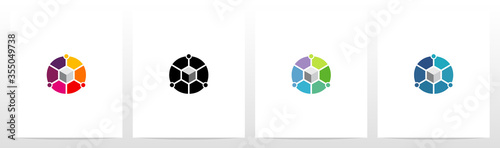 Cube With Nodes On Letter Logo Design O